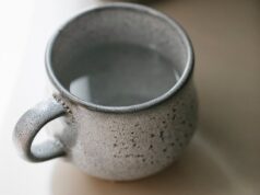 hot water for tea in cup